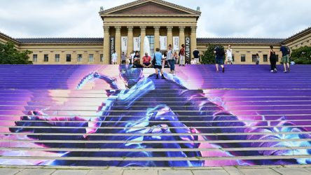 This Philly museum's staircase is now an ad for a new superhero movie