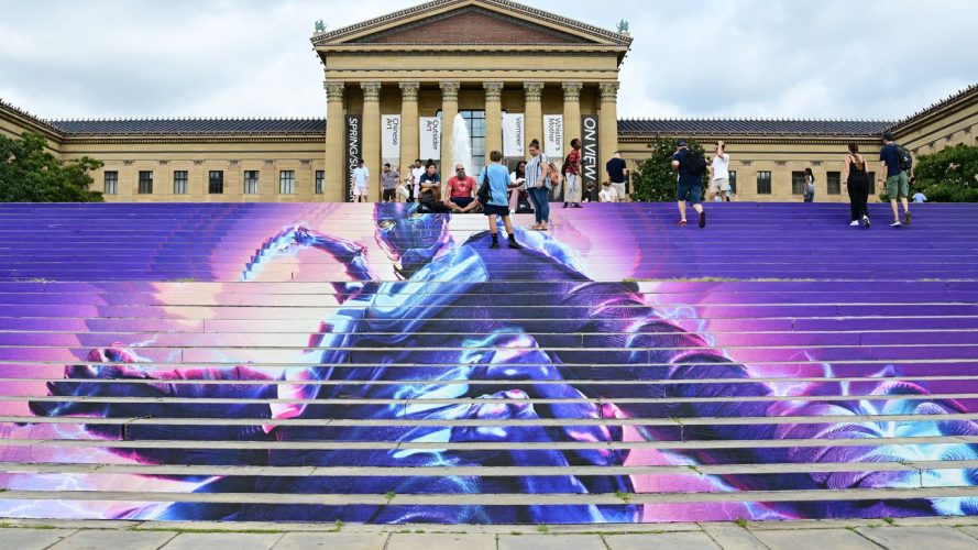 This Philly museum's staircase is now an ad for a new superhero movie