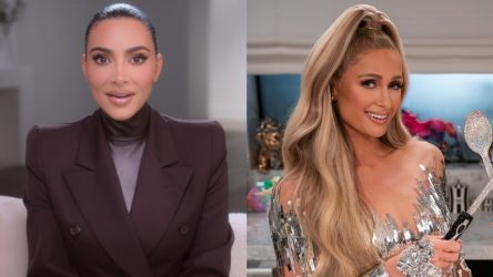 Kim Kardashian And Paris Hilton Reunite For Mom’s ‘Iconic’ Christmas Party, But What In The World Is Kim Wearing?