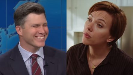 Scarlett Johansson Got Caught Taking A Shot At The Oscars, But Distracted Fans Are All Making The Same Colin Jost Comment