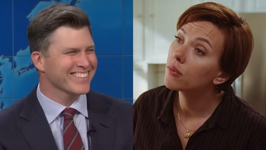 Scarlett Johansson Got Caught Taking A Shot At The Oscars, But Distracted Fans Are All Making The Same Colin Jost Comment