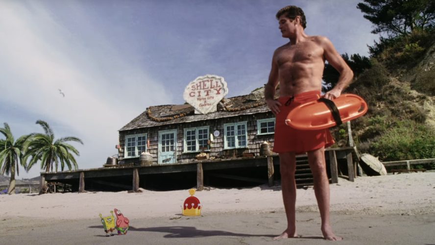 The Funny Story Behind The SpongeBob Squarepants Movie's David Hasselhoff Cameo And The 13-Foot Statue Of Him They Created