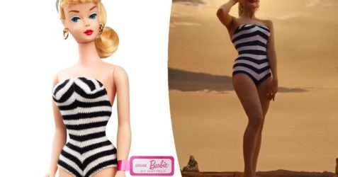 Margot Robbie wears Barbie's vintage bathing suit in new movie trailer